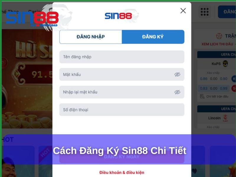 Cách đăng ký Sin88 cho người mới